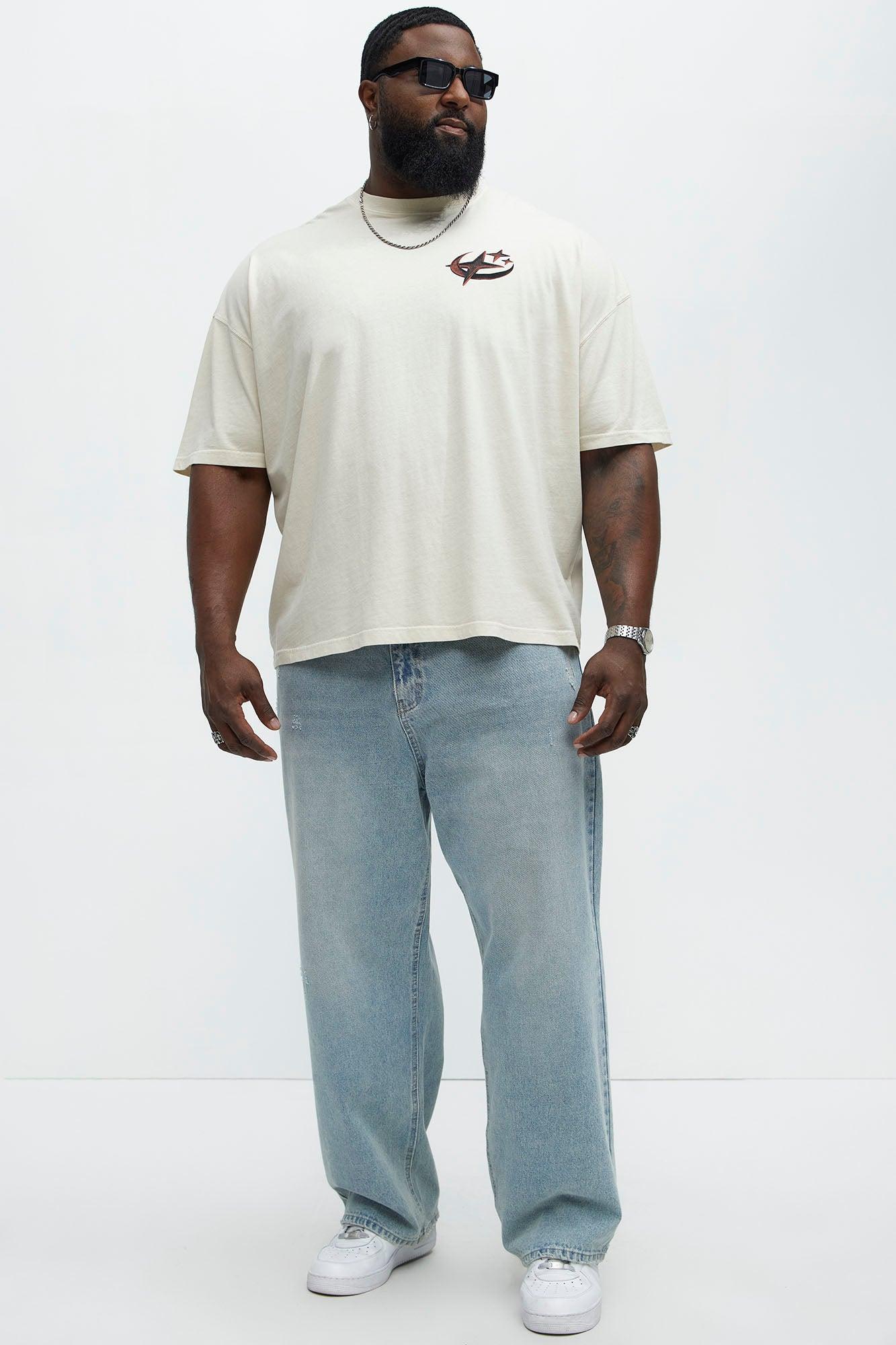 Risk It All Oversized Short Sleeve Tee - Cream Product Image