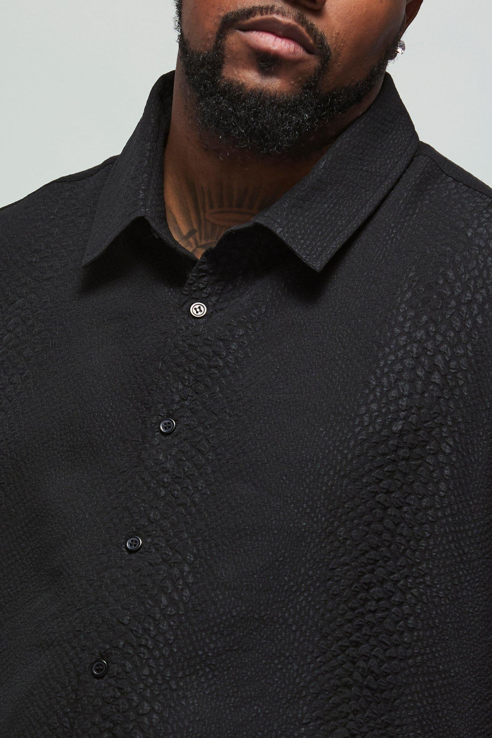 Plus Slim Faux Suede Polo | boohooMAN USA Product Image