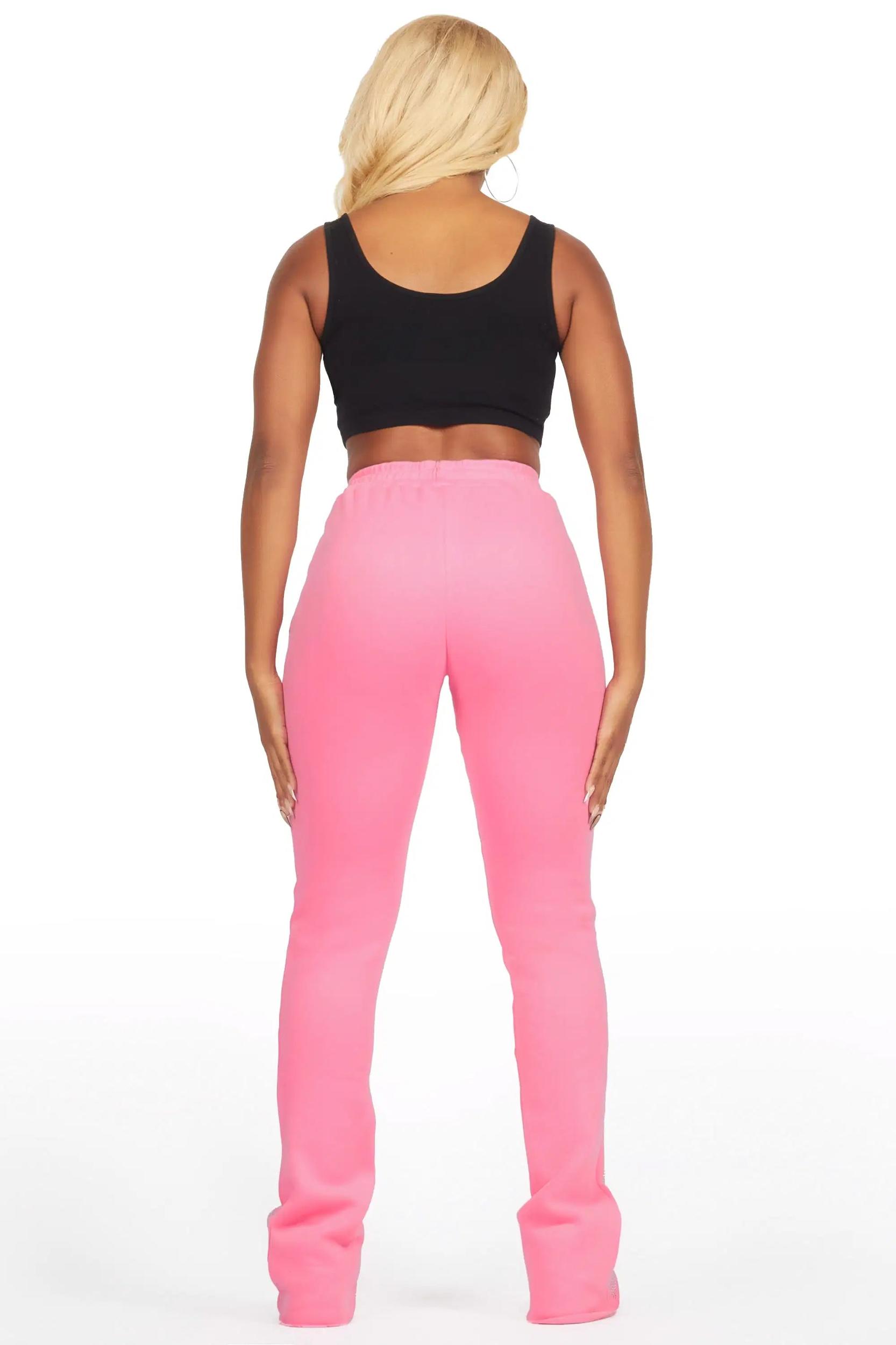 Anastesia Bubblegum Pink Stacked Track Pant Female Product Image