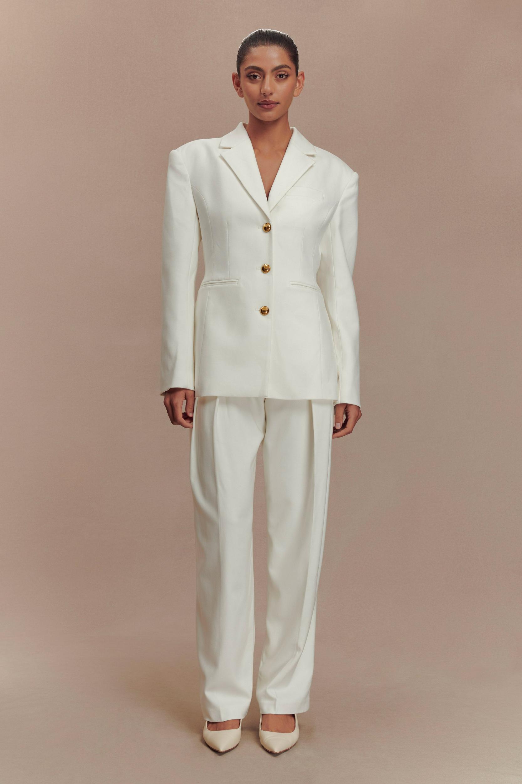Bellamy Cinched Blazer - Ivory Product Image