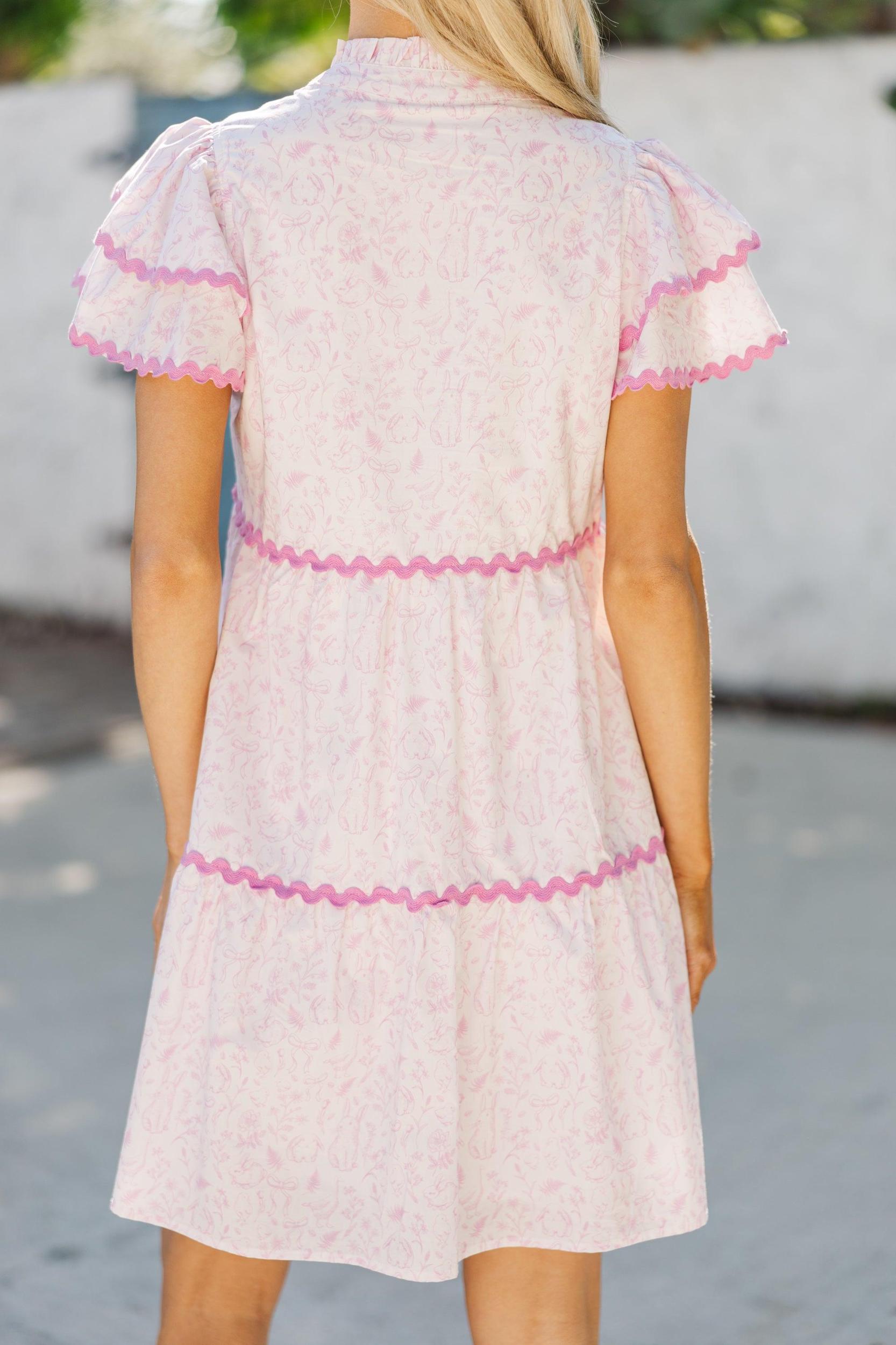 Come For It Pink Toile Babydoll Dress Female Product Image