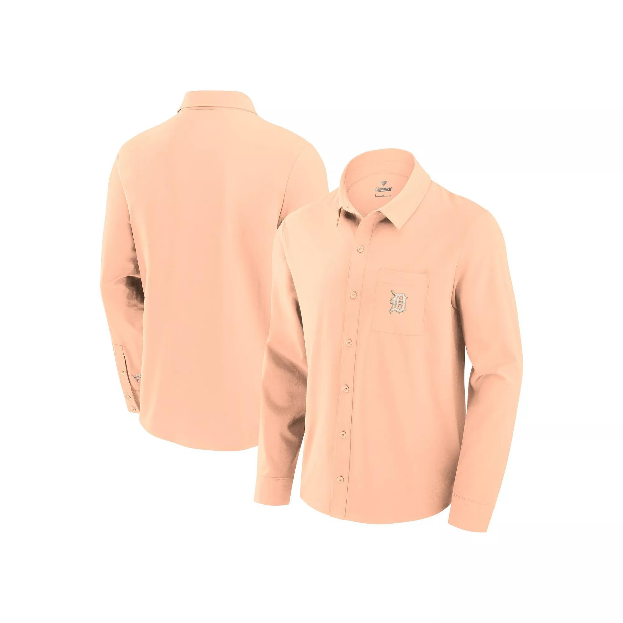 Men's Fanatics Light Pink Detroit Tigers Front Office Long Sleeve Button-Up Shirt, Size: 4XL Product Image
