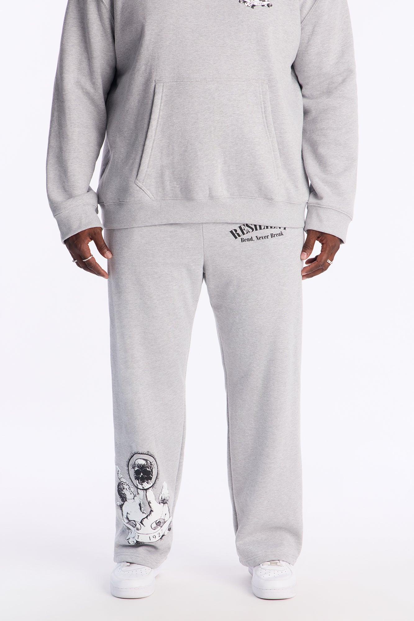 Blessed And Resilient Baggy Sweatpants - Heather Grey Product Image