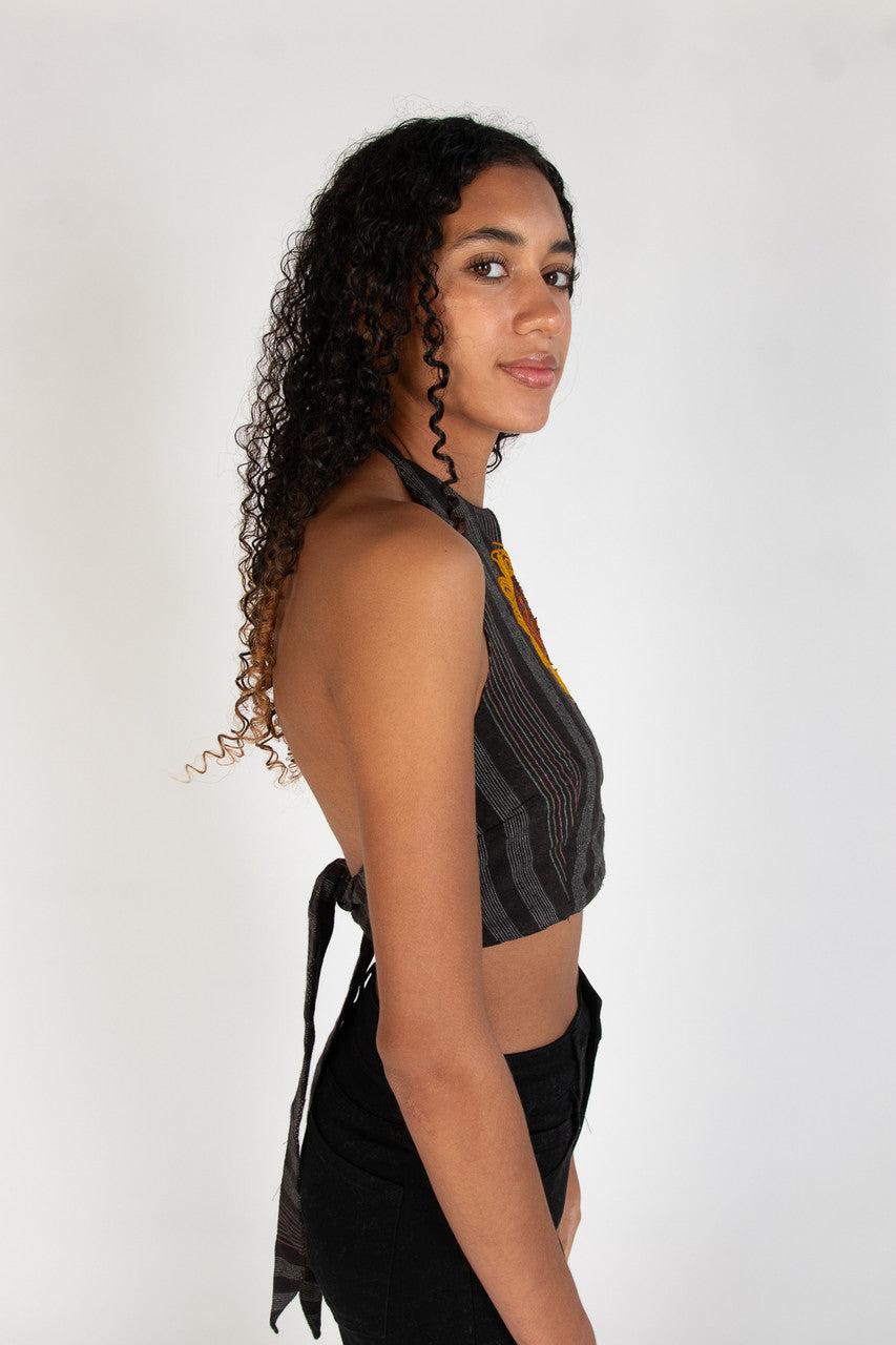 Sunflower Woven Tie Back Halter Top Product Image