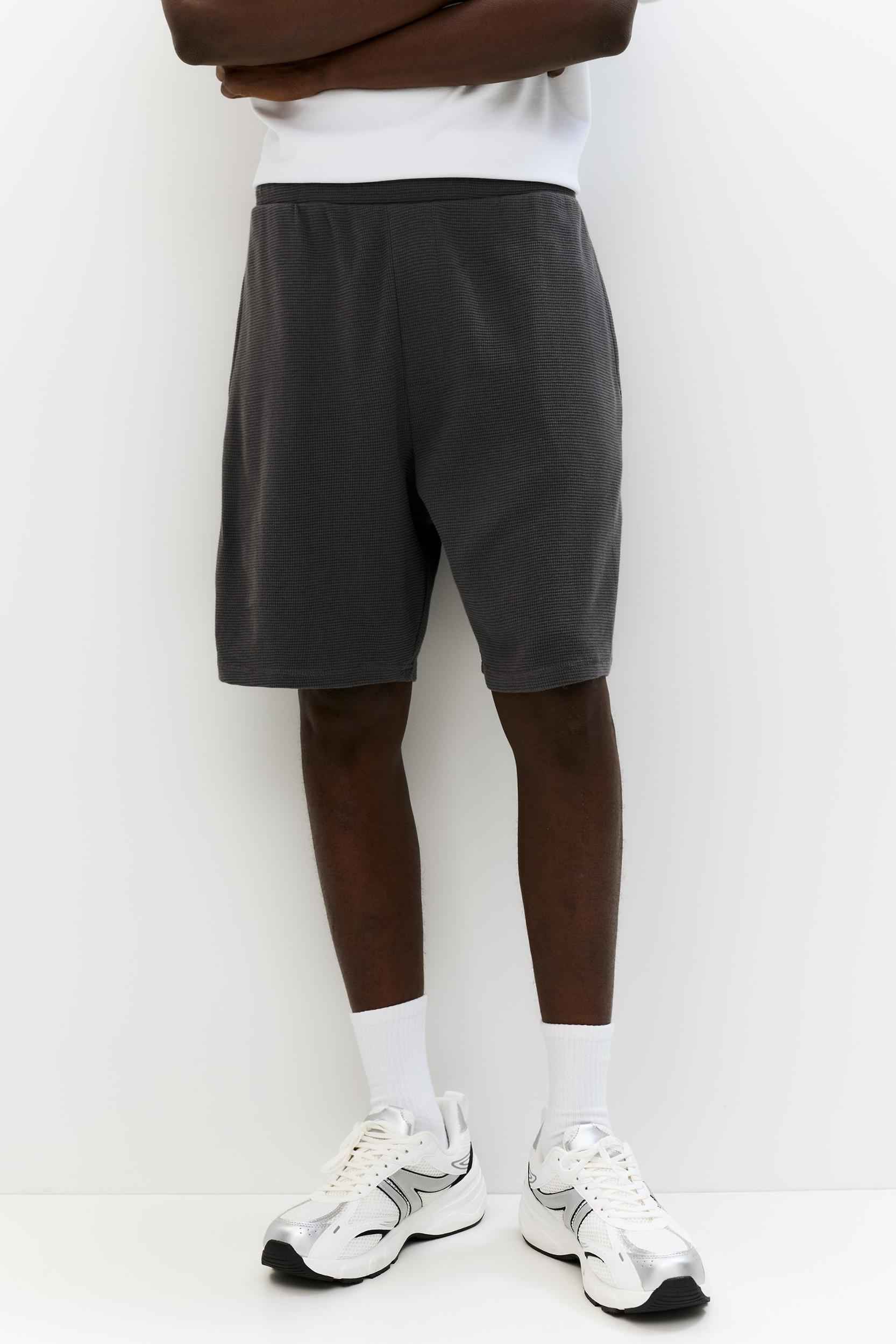 Jogger Bermuda shorts in waffle-knit fabric Product Image