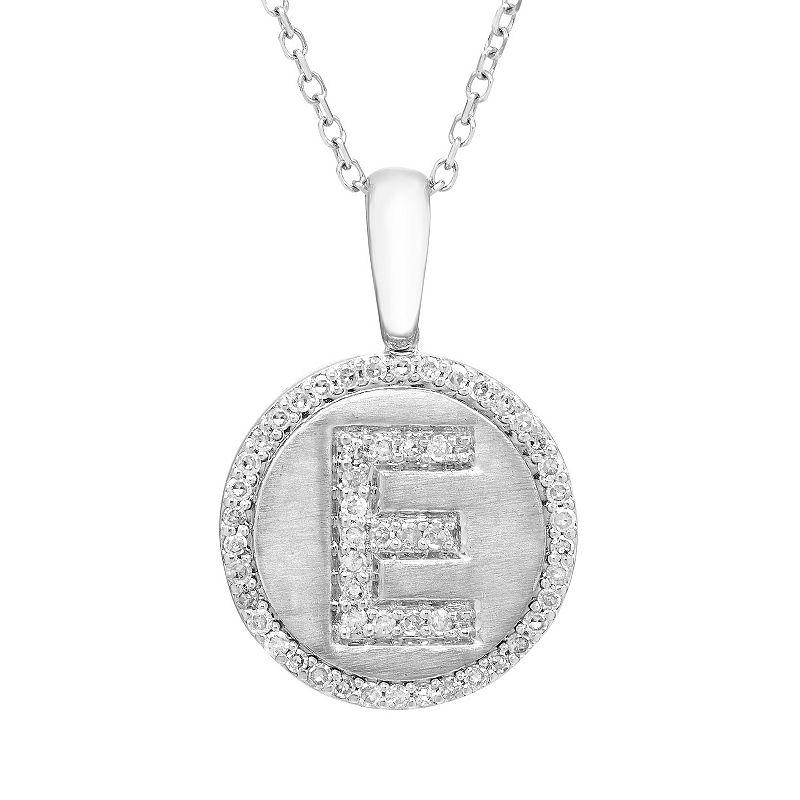 It's Personal Sterling Silver & Diamond Accent Initial Pendant Necklace, Women's, Size: 18" Product Image