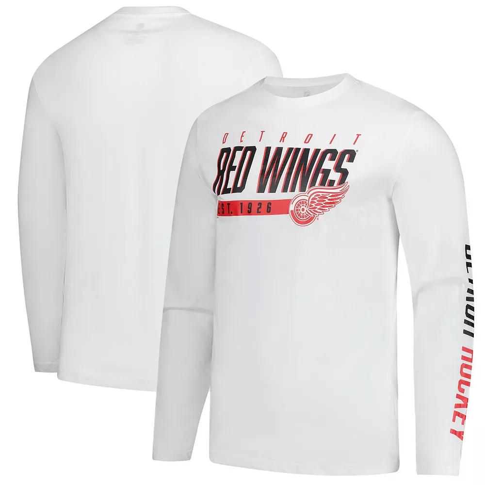 Men's Fanatics  White Detroit Red Wings Long Sleeve T-Shirt, Size: 4XL Product Image