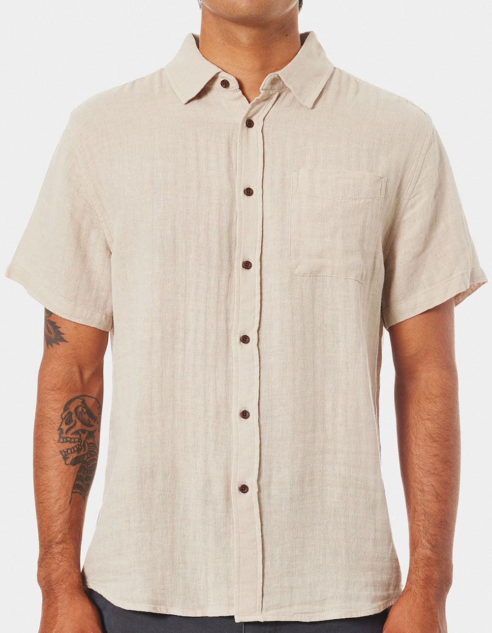 KATIN Alan Mens Button Up Shirt - BEIGE Product Image