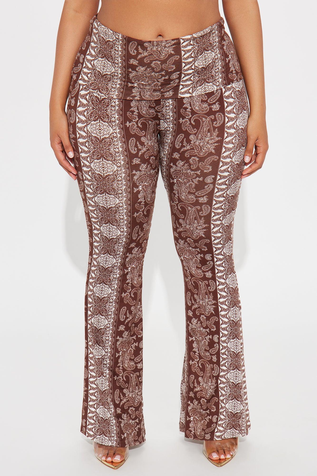 Zihna Paisley Flare Pant - Brown Combo Female Product Image