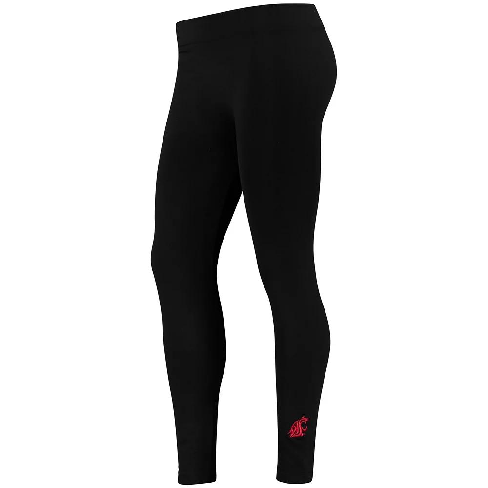 Women's ZooZatz Black Washington State Cougars Fleece Leggings, Size: Small/Medium, Wsc Black Product Image