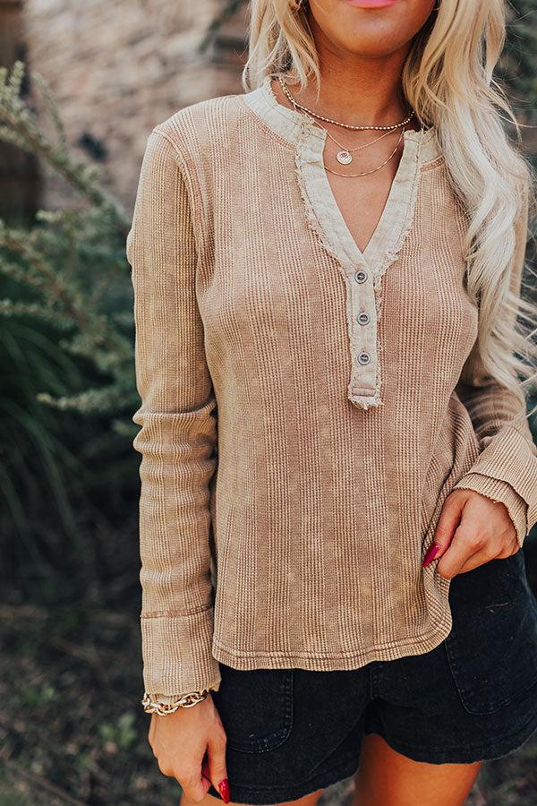 Hot Cider Sippin Vintage Wash Top in Mustard Product Image