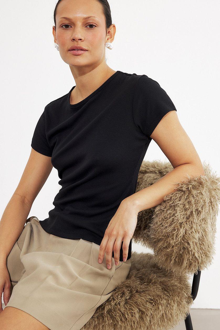 Ribbed Short Sleeve T-shirt Product Image