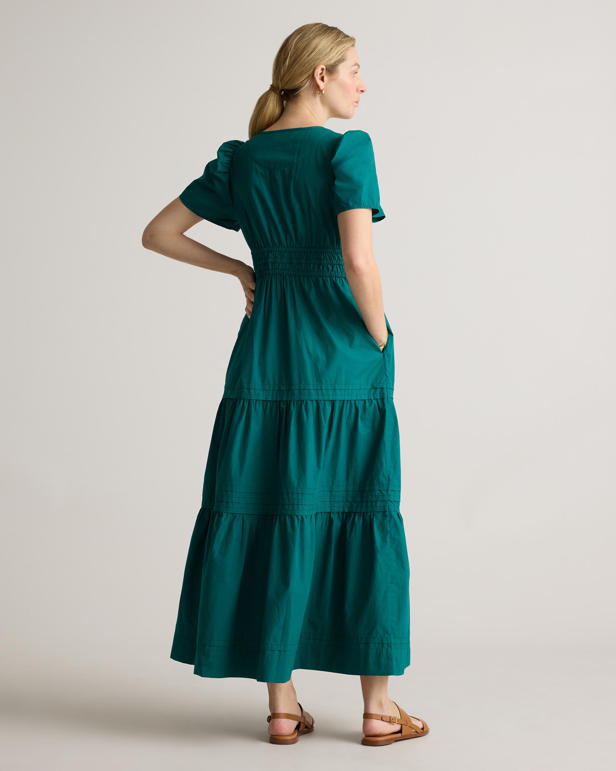 Quince | Women's Poplin Maternity Tiered Maxi Dress Size XL, Organic Cotton Product Image