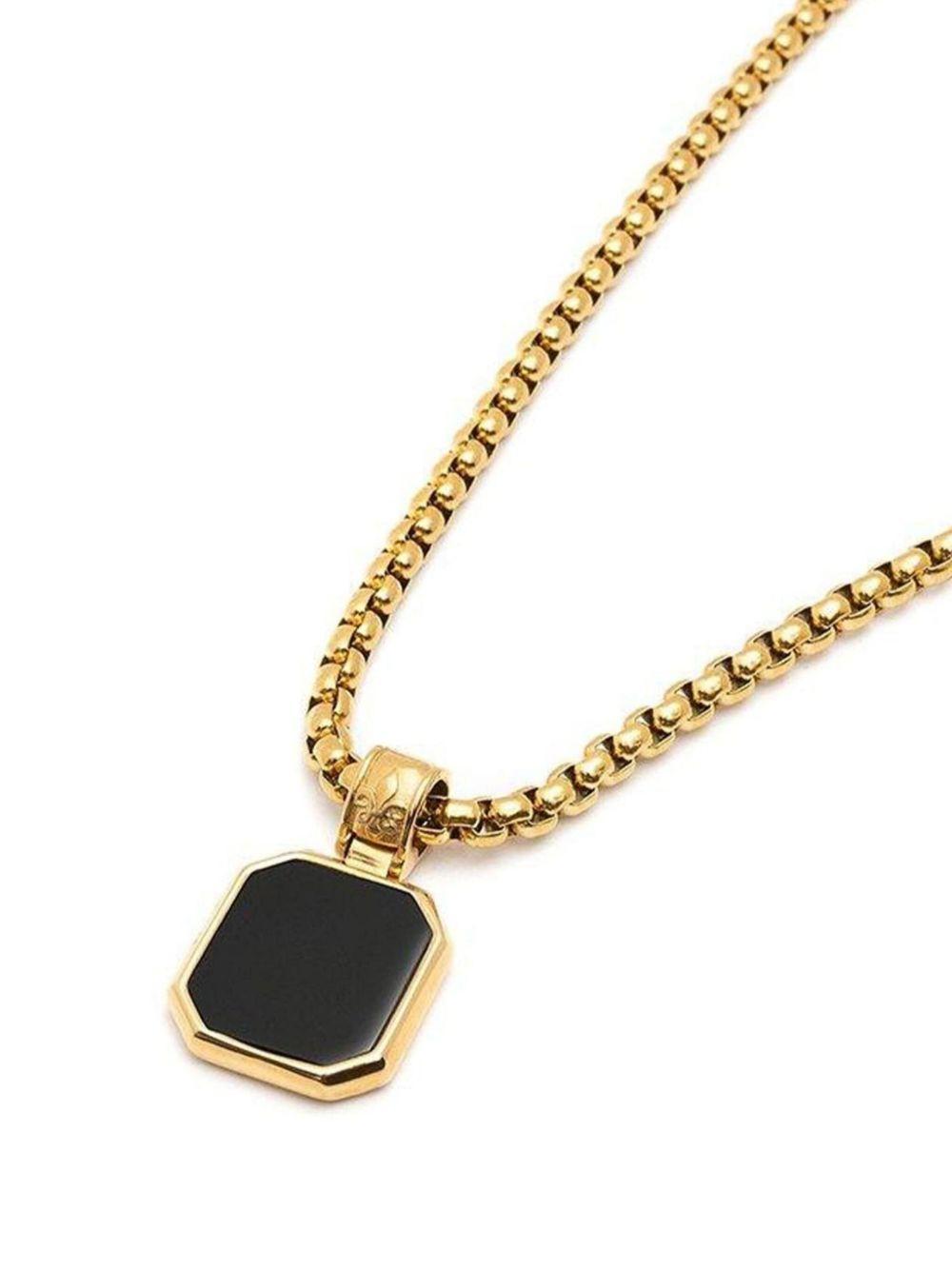 Square onyx pendant necklace Product Image