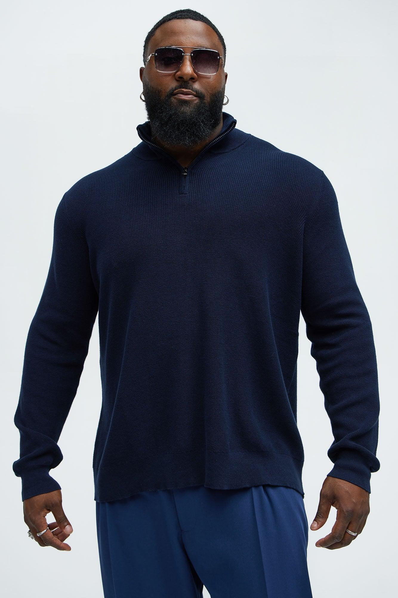 Shawn Quarter Zip Sweater - Navy Product Image
