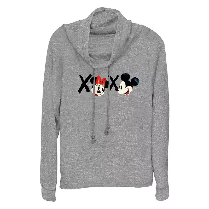Disney's Mickey Mouse And Minnie Mouse XOXO Women's Cowlneck Graphic Lightweight Long Sleeve,  Product Image