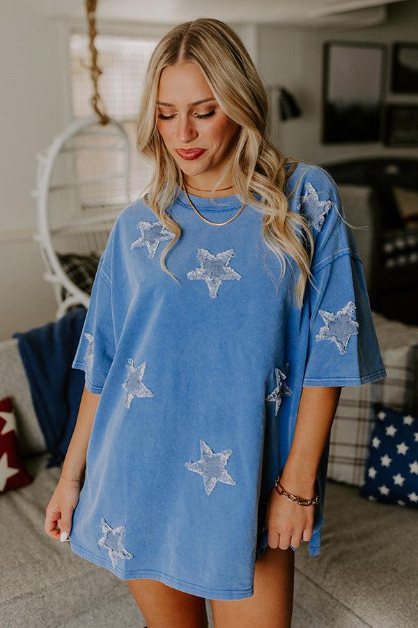 Reach For The Stars Vintage Wash Oversized Tee Product Image