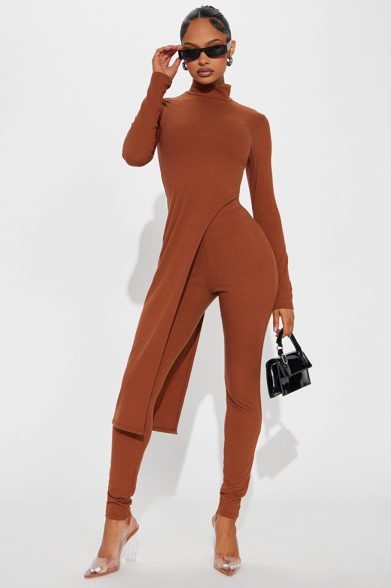 Watch Out For Her Legging Set - Brown Product Image