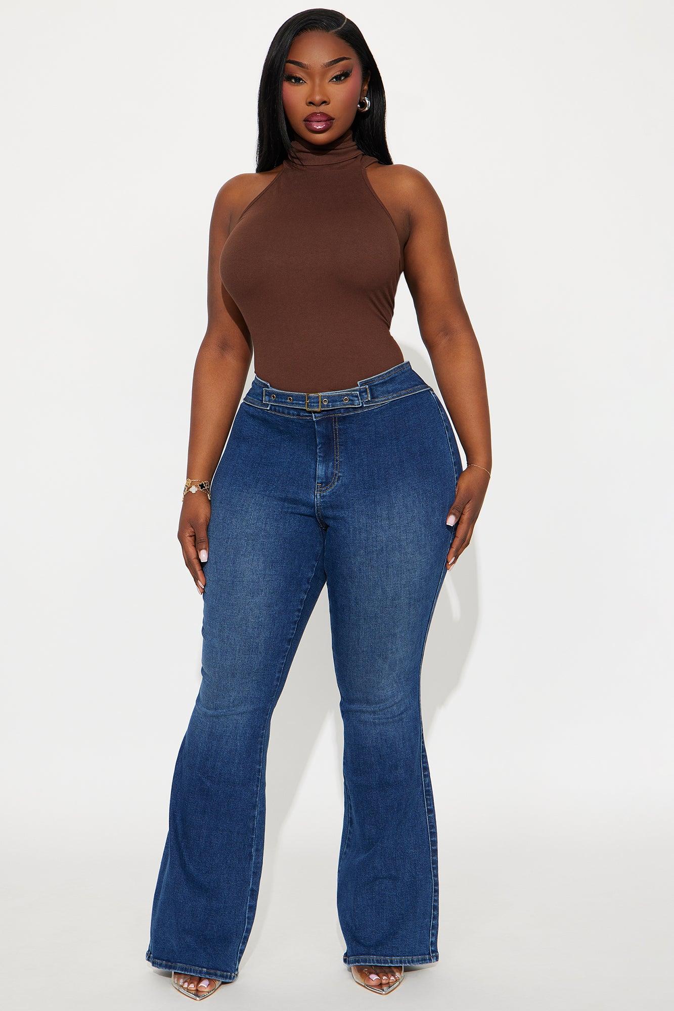 Robina Turtle Neck Ribbed Top - Brown Female Product Image