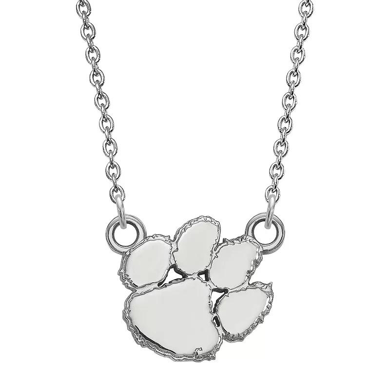 LogoArt Sterling Silver Clemson Tigers Small Pendant Necklace, Women's, Size: 18 mm Product Image