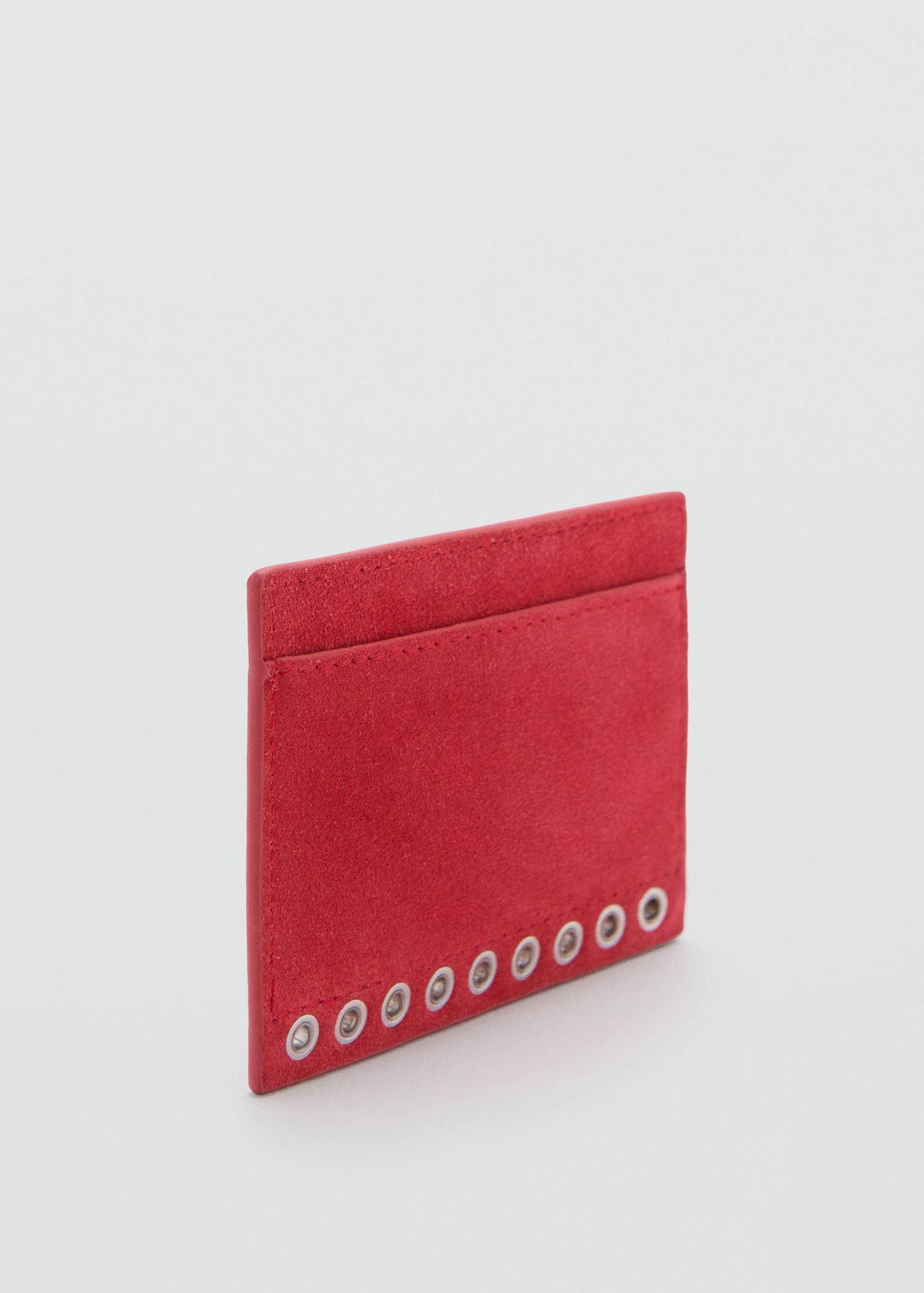 Suede die-cut card holder - Women | MANGO USA Product Image