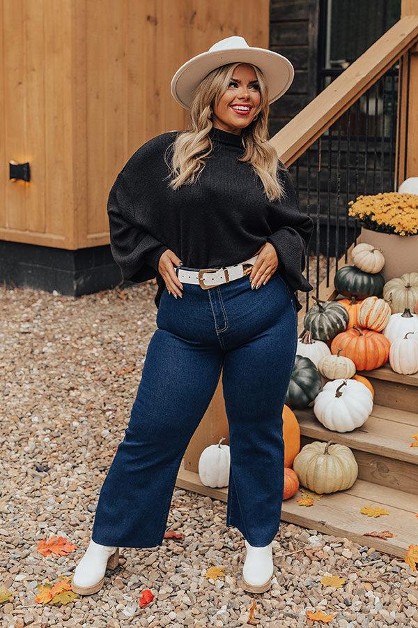 The Adriana High Waist Wide Leg Jean in Dark Wash Product Image