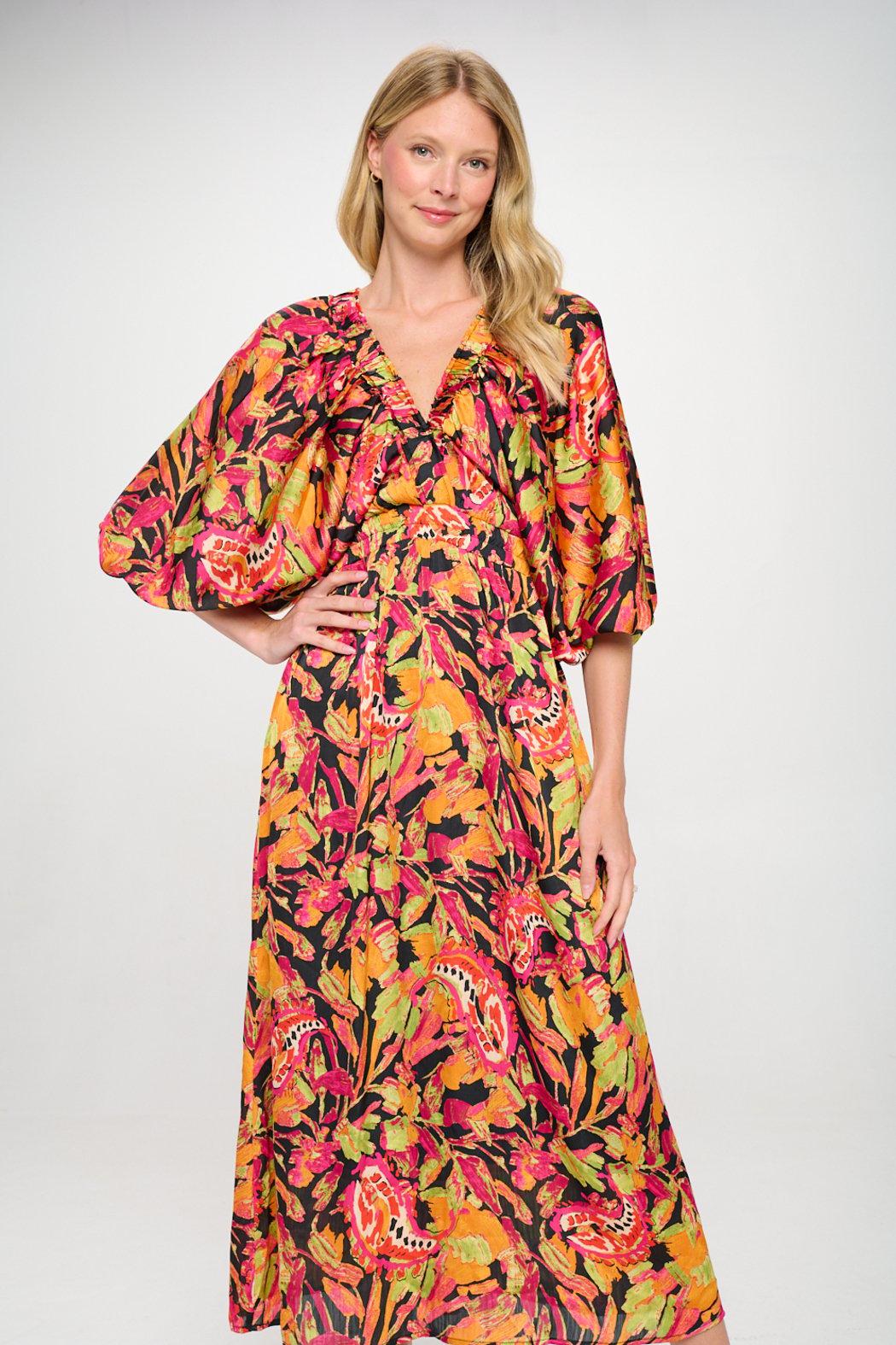 Paisley Flower Maxi Dress Product Image