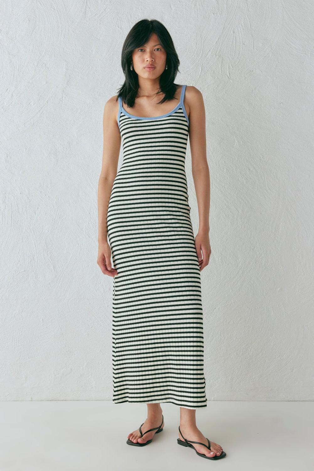 Fara Maxi Dress Black Stripe Product Image