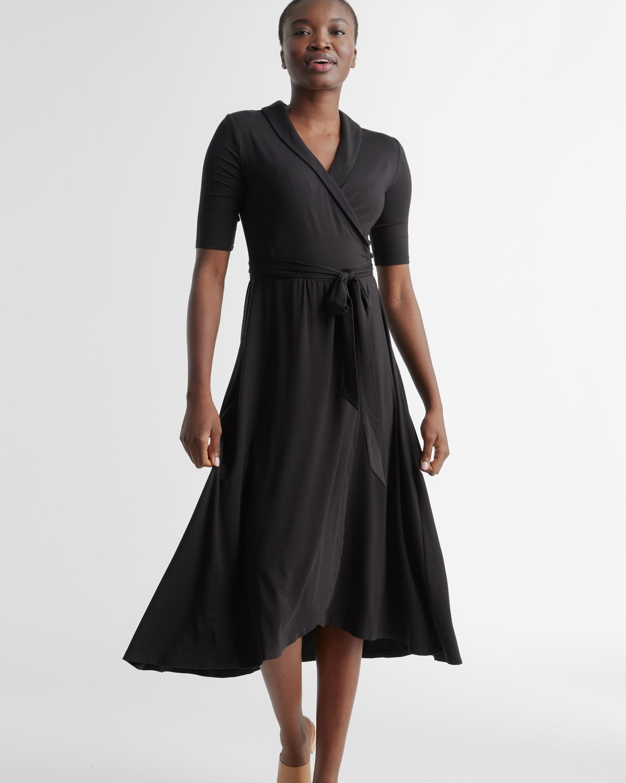 Quince | Women's Tencel Jersey Midi Wrap Dress Size XS Product Image