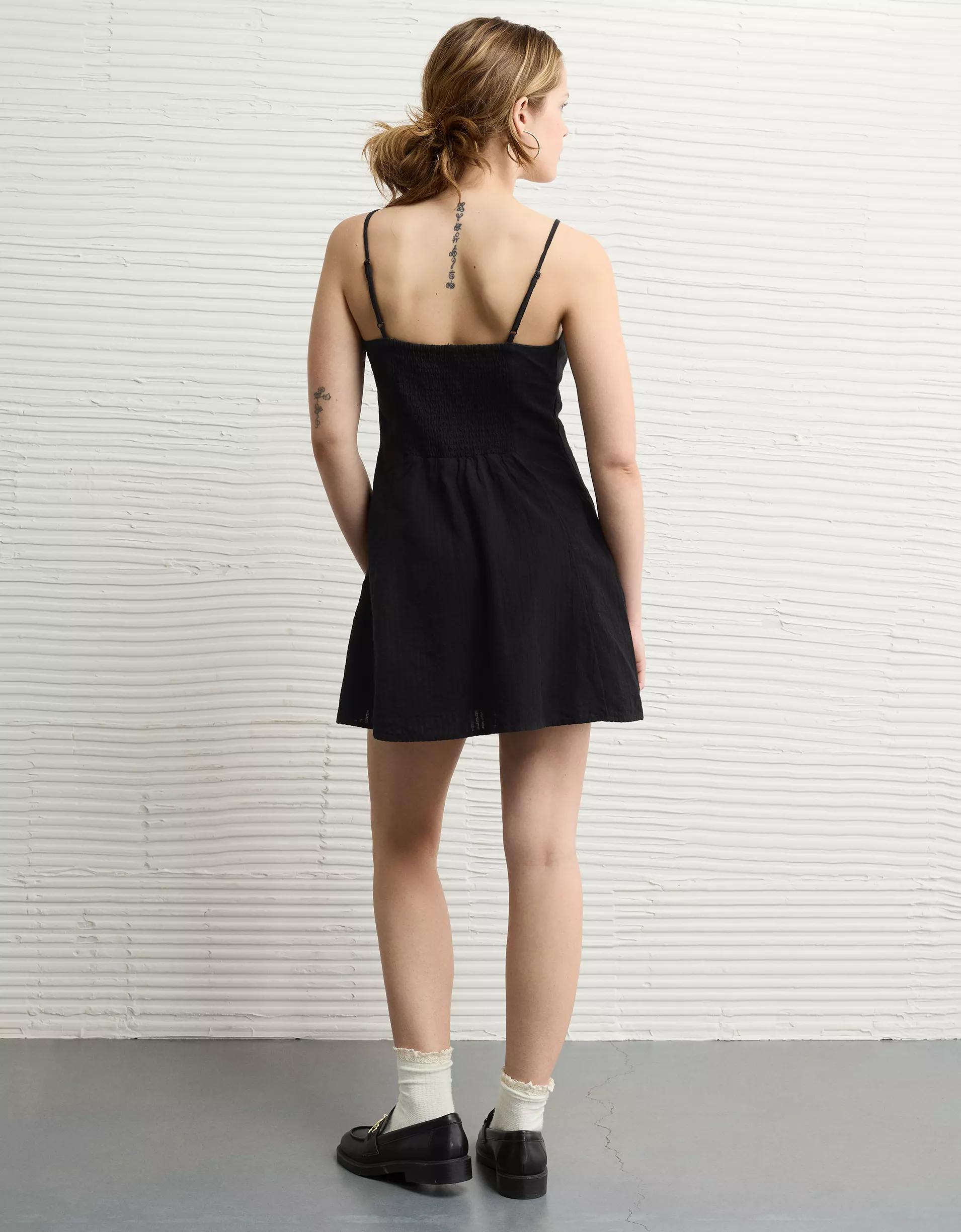 AE Sweetheart Button-Up Mini Dress Product Image