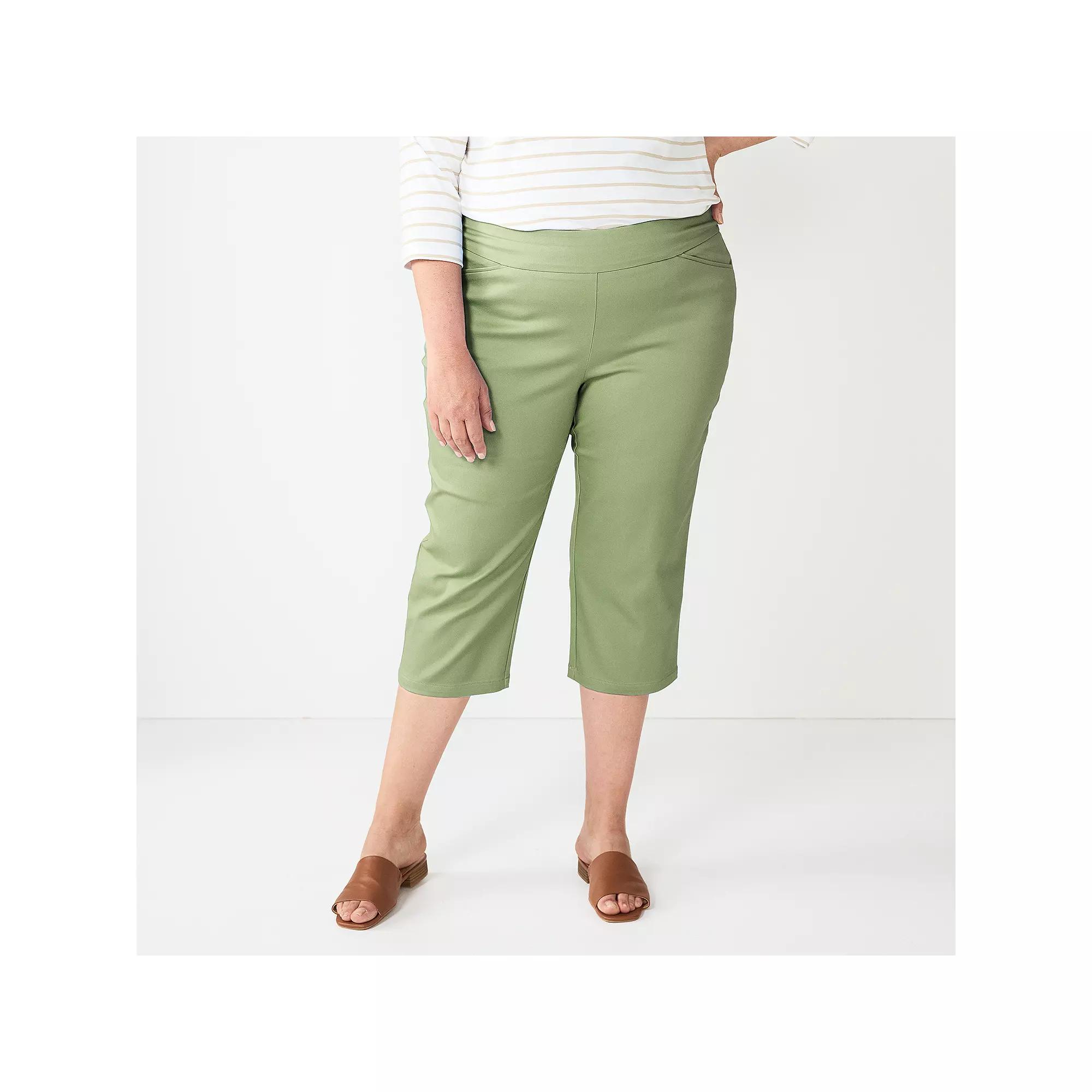 Plus Size Croft & Barrow Effortless Stretch Capri Pants, Womens Product Image