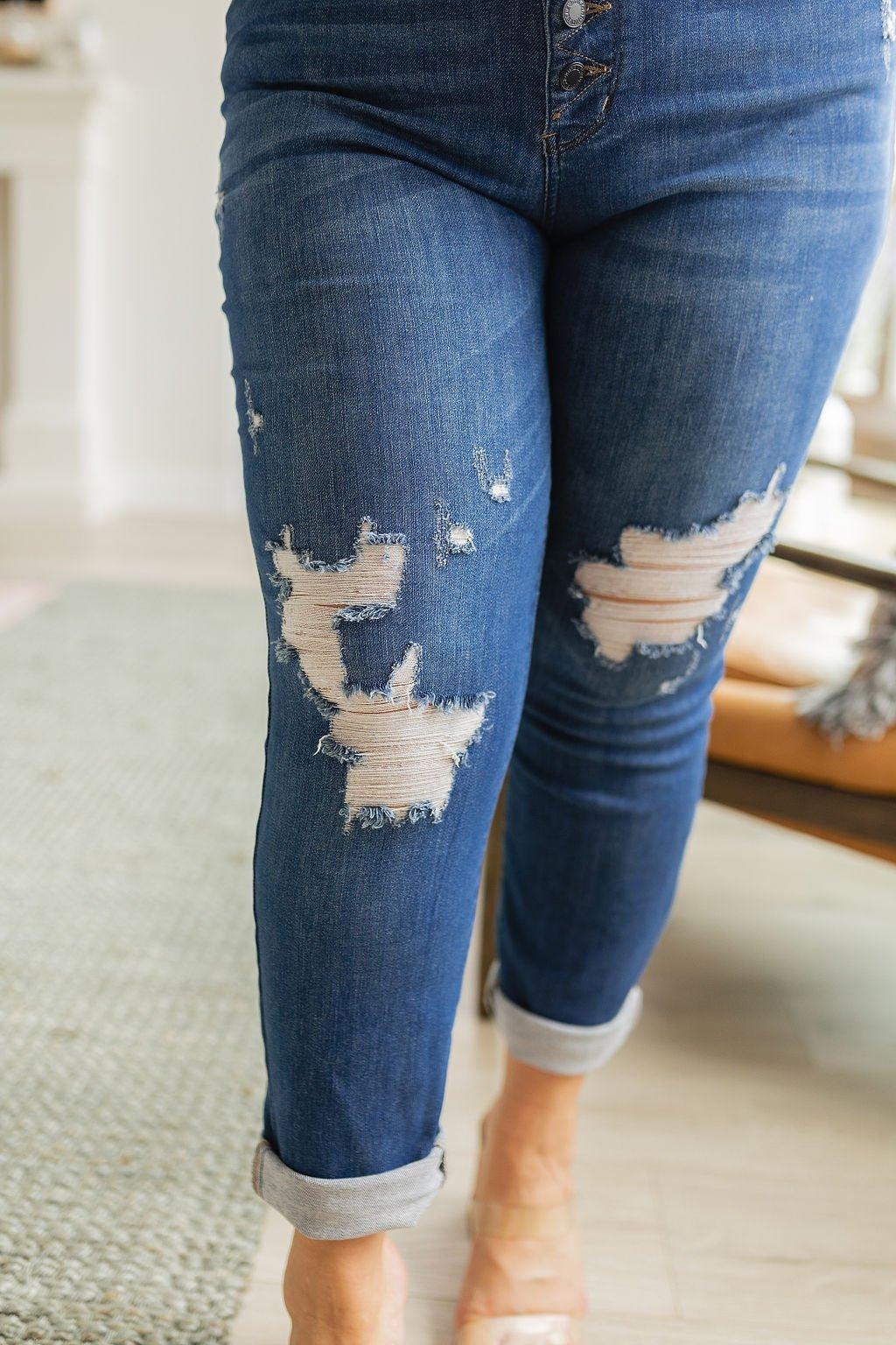 Colt High Rise Button Fly Distressed Boyfriend Jeans (Online Exclusive) Product Image