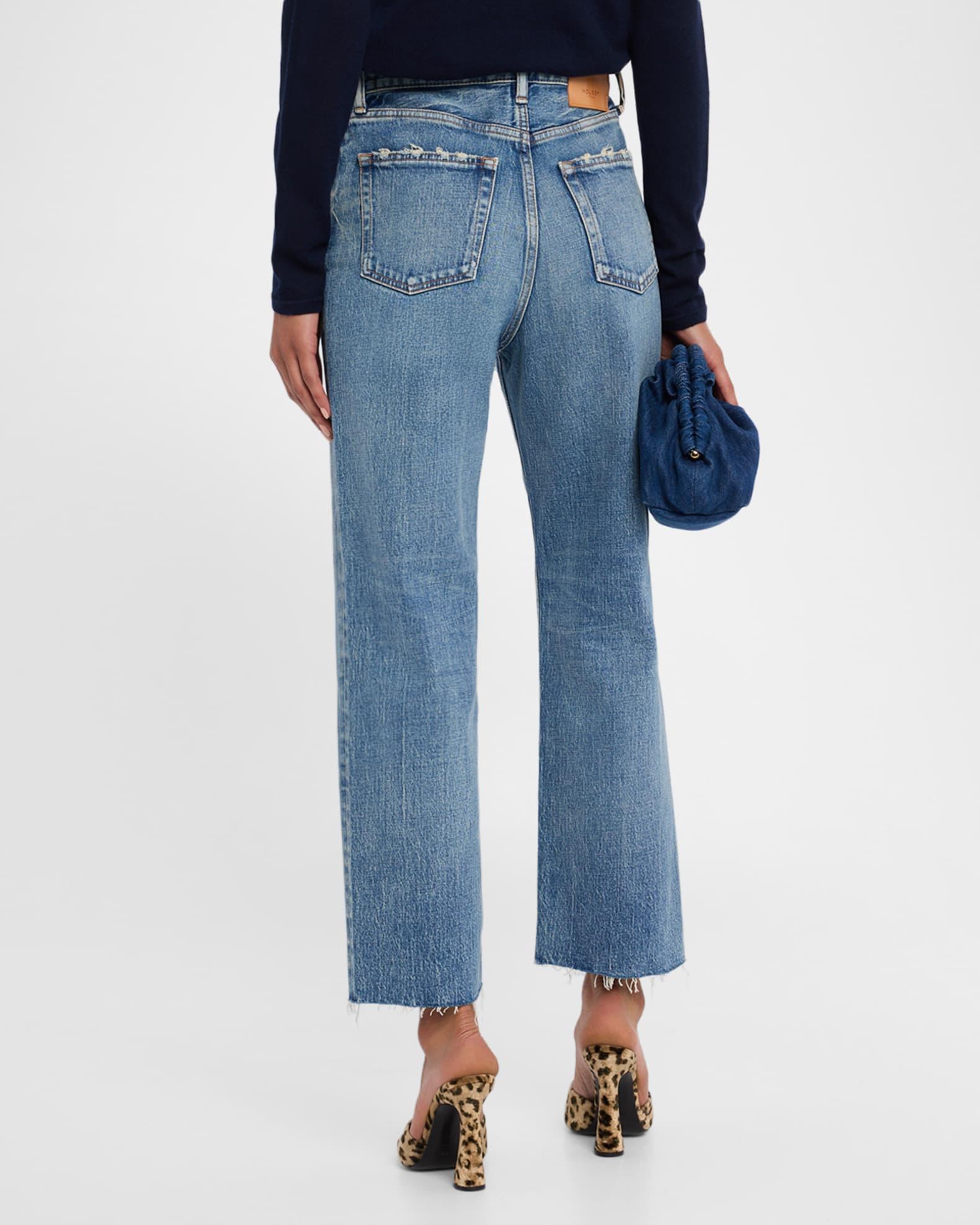 Plainedge Wide Straight Cropped Jeans Product Image