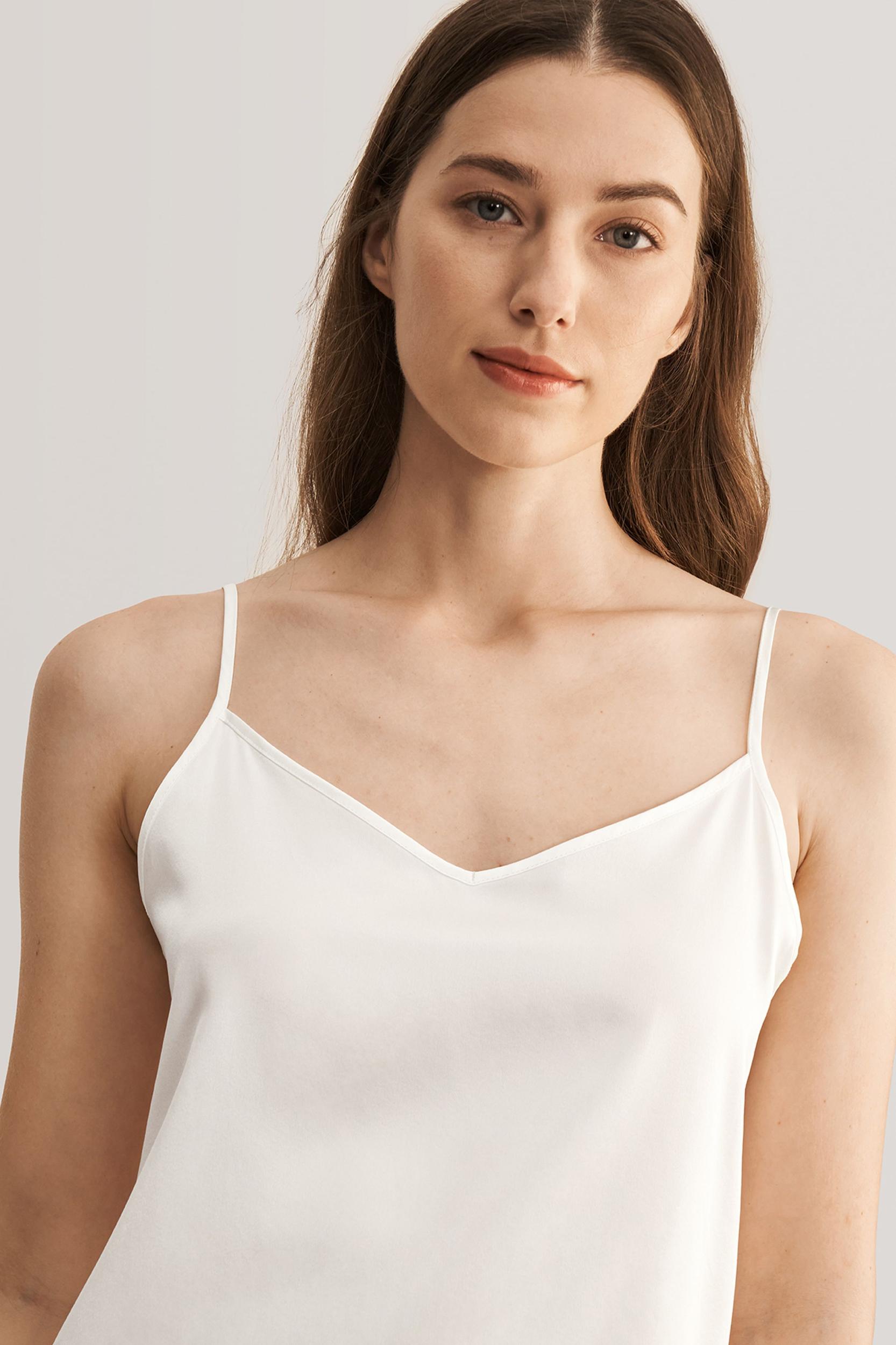  V Neck Front and Back Silk Camisole Product Image