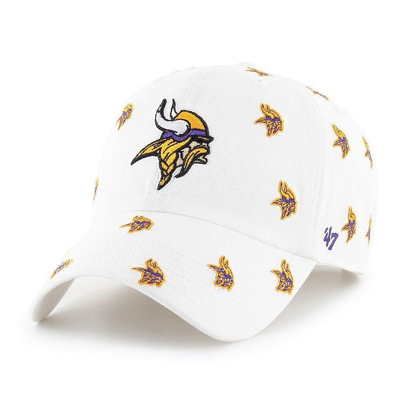 Women's '47 White Minnesota Vikings Confetti Clean Up Adjustable Hat Product Image