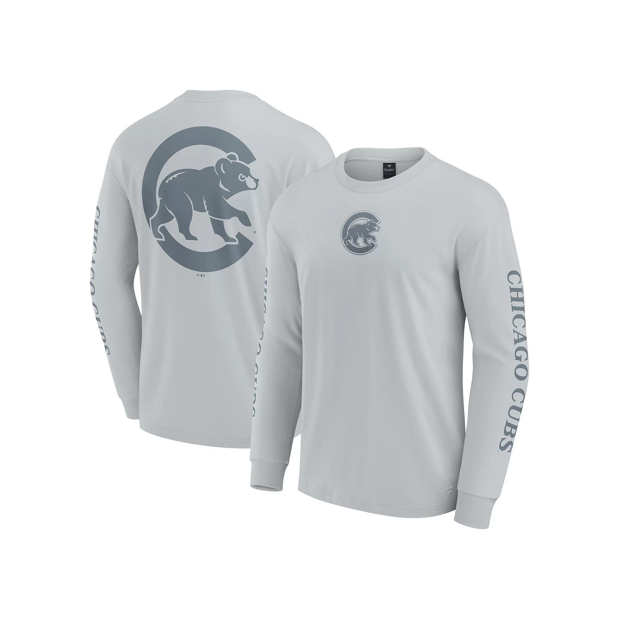 Men's Fanatics  Gray Chicago Cubs Elements Strive Long Sleeve T-Shirt, Size: Small, Grey Product Image