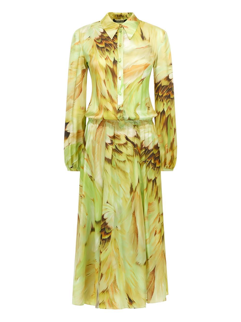 feather-print midi dress Product Image