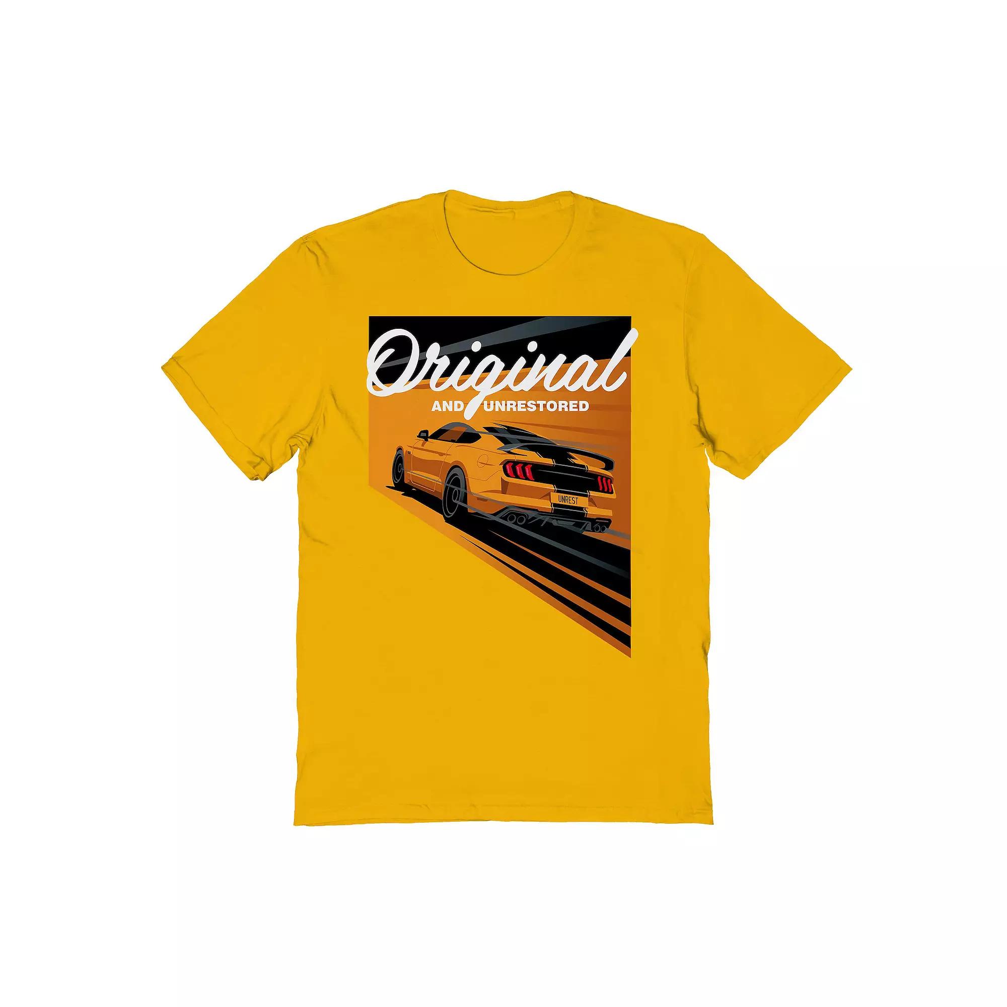 Men's Original & Unrestored Rear Car Graphic Tee, Size: XL, Gold Product Image