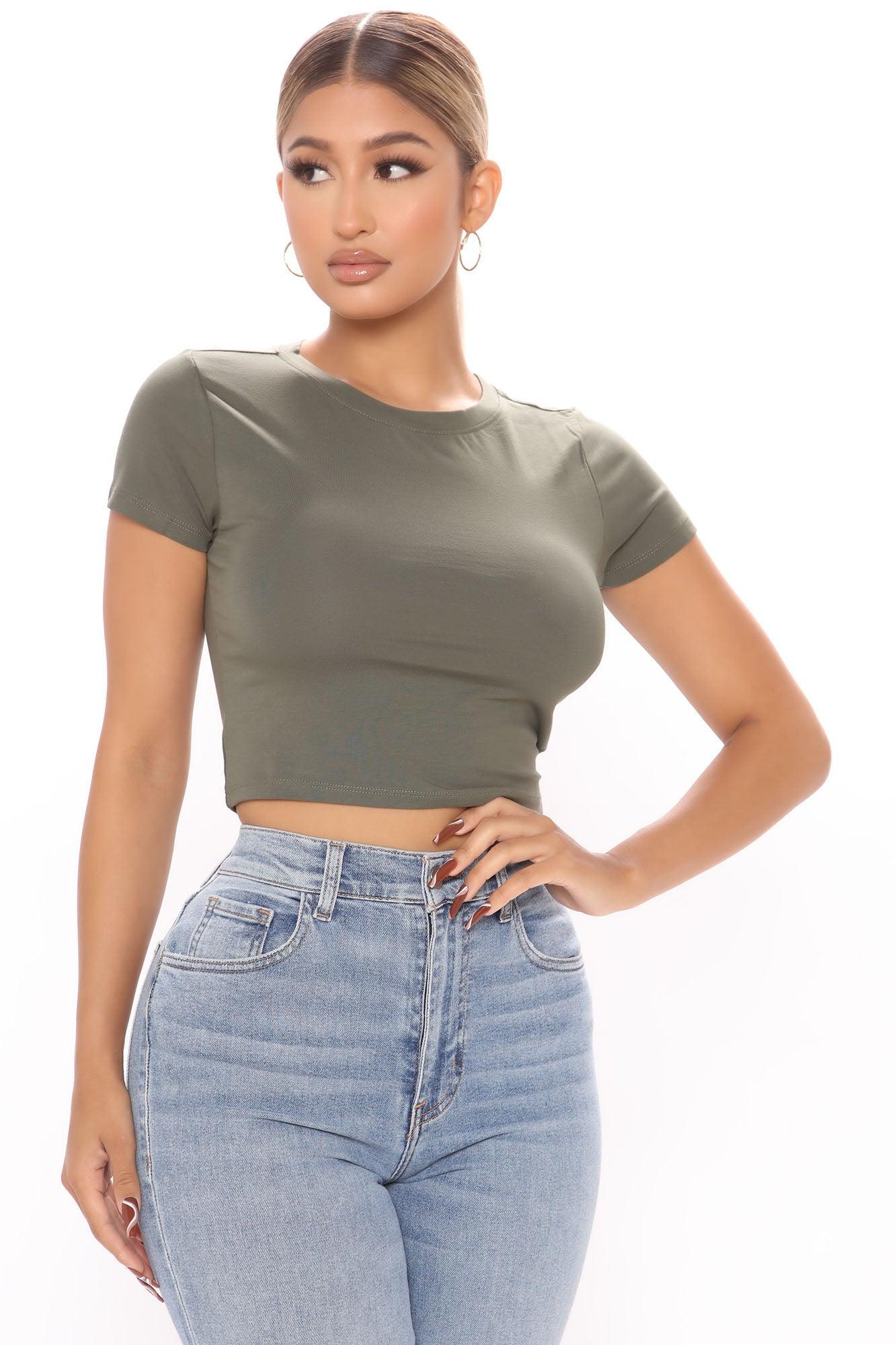 Robin Crop Top - Army Green Product Image