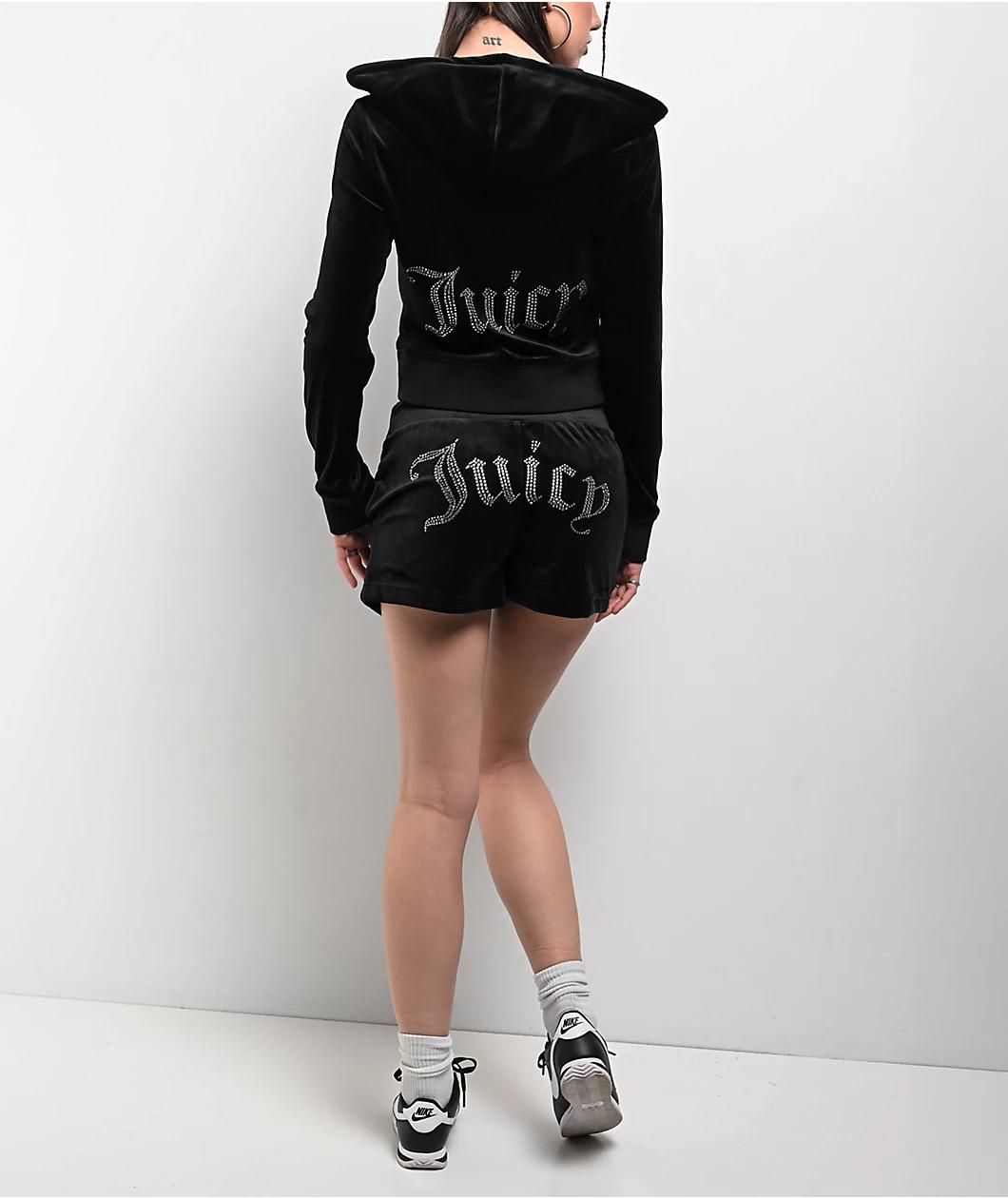 Juicy Couture OG Big Bling Licorice Velour Zip Hoodie Product Image
