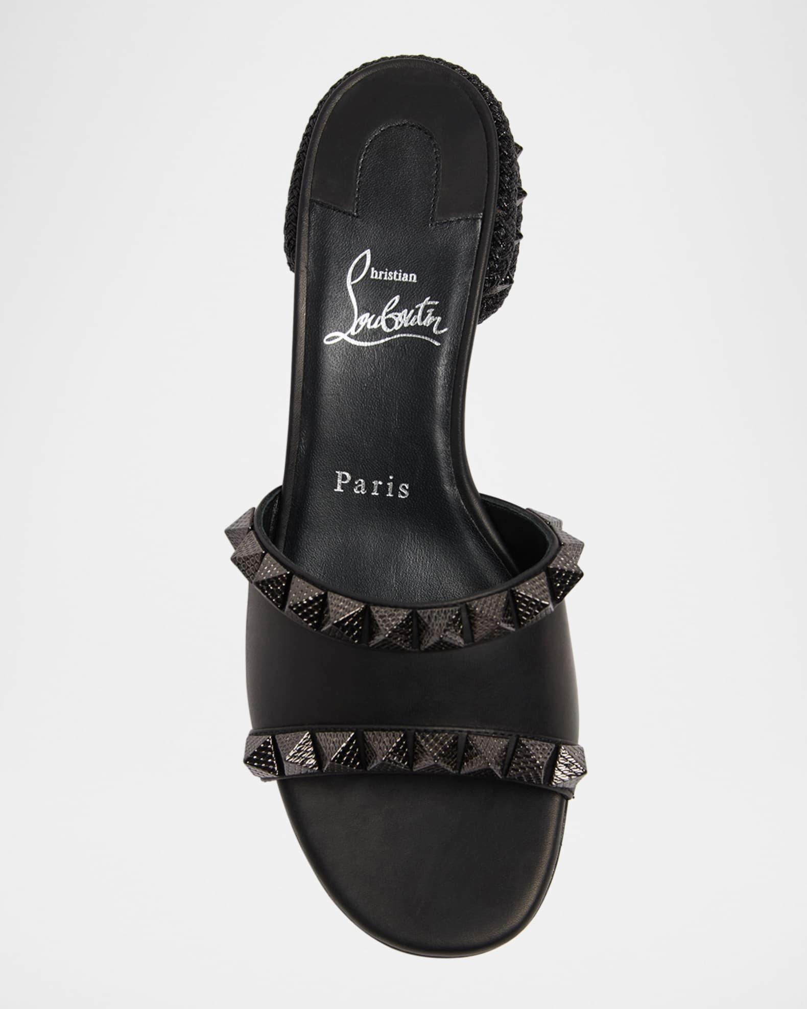 Leather Spike Red Sole Mule Sandals Product Image