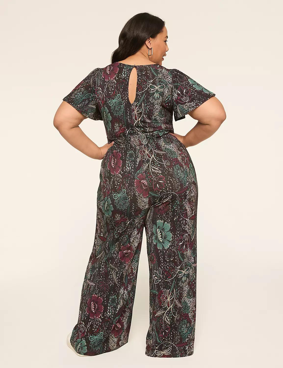 Flutter-Sleeve Smocked-Waist Jumpsuit Product Image