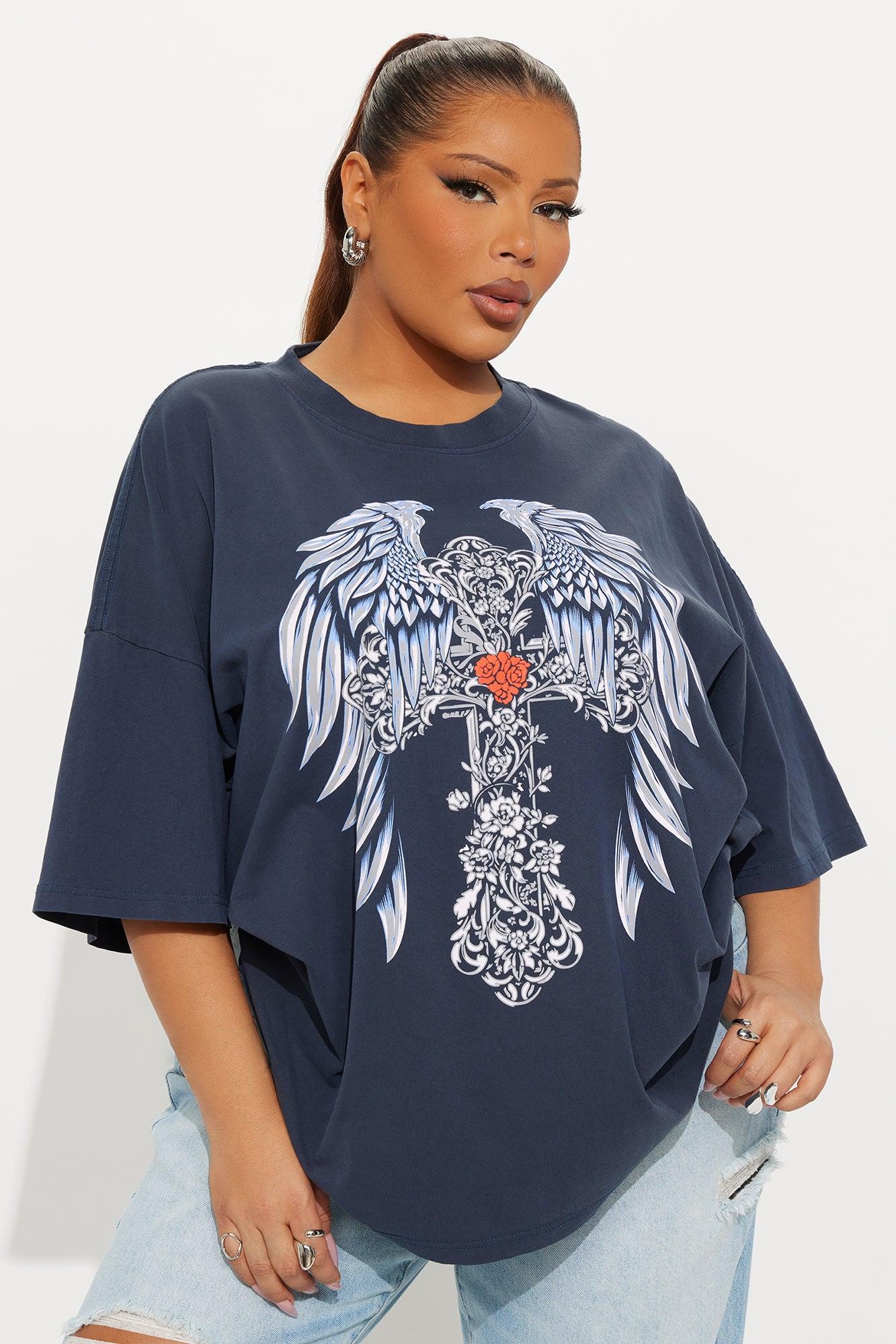 Elevated Love Washed Tee - Navy Wash Female Product Image