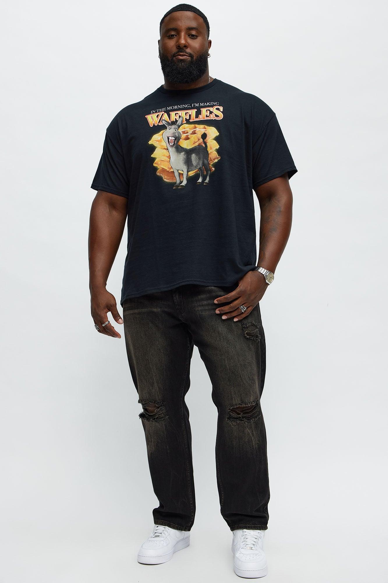 Shrek I'm Making Waffles Short Sleeve Tee - Black Male Product Image