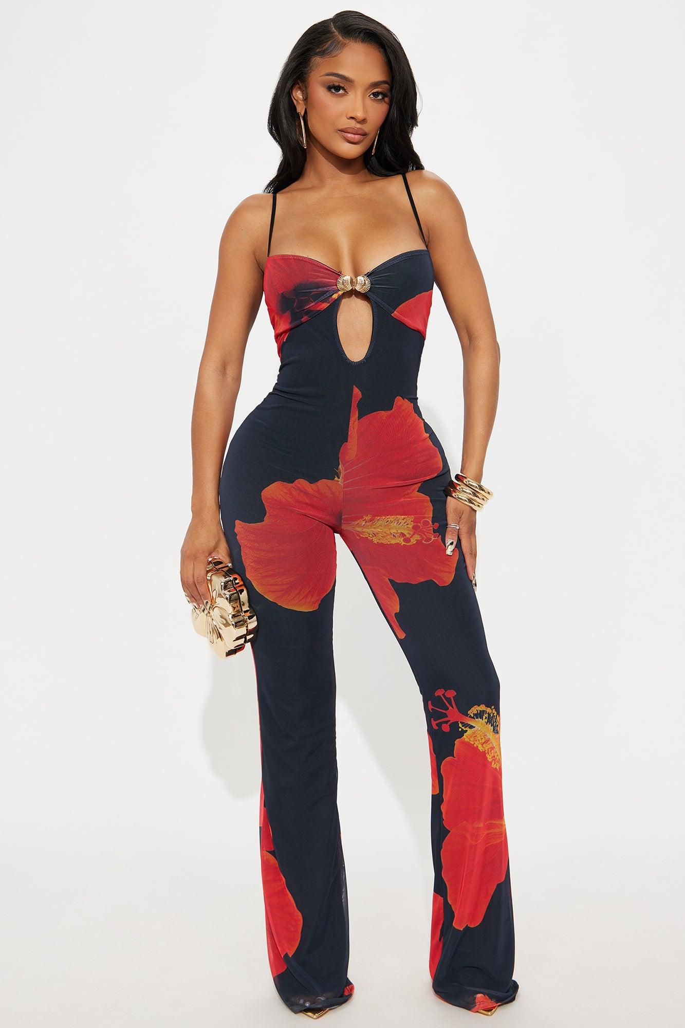 Resort Ready Mesh Jumpsuit - Black/combo Female Product Image