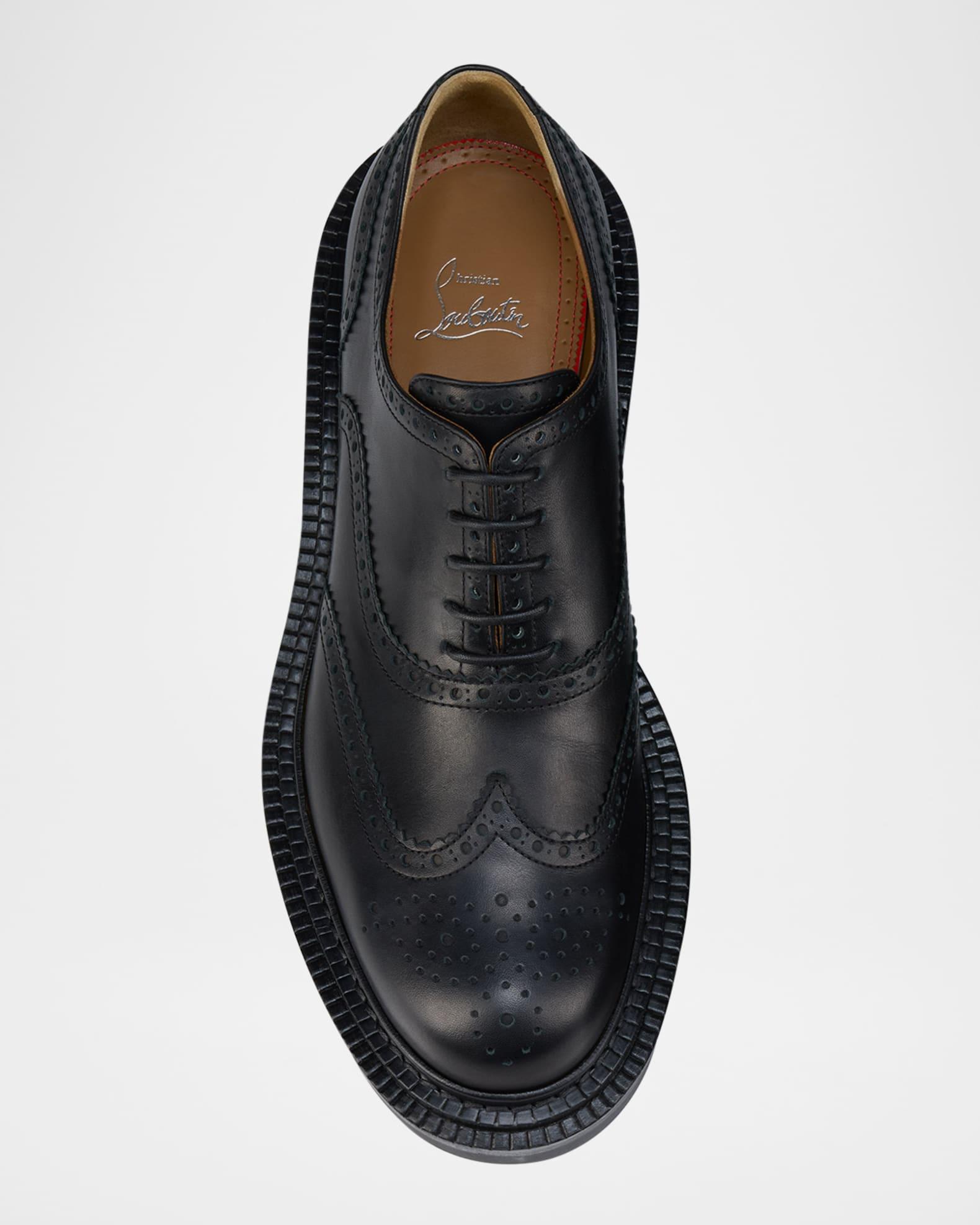 Men's College Wingtip Brogue Leather Derby Shoes Product Image