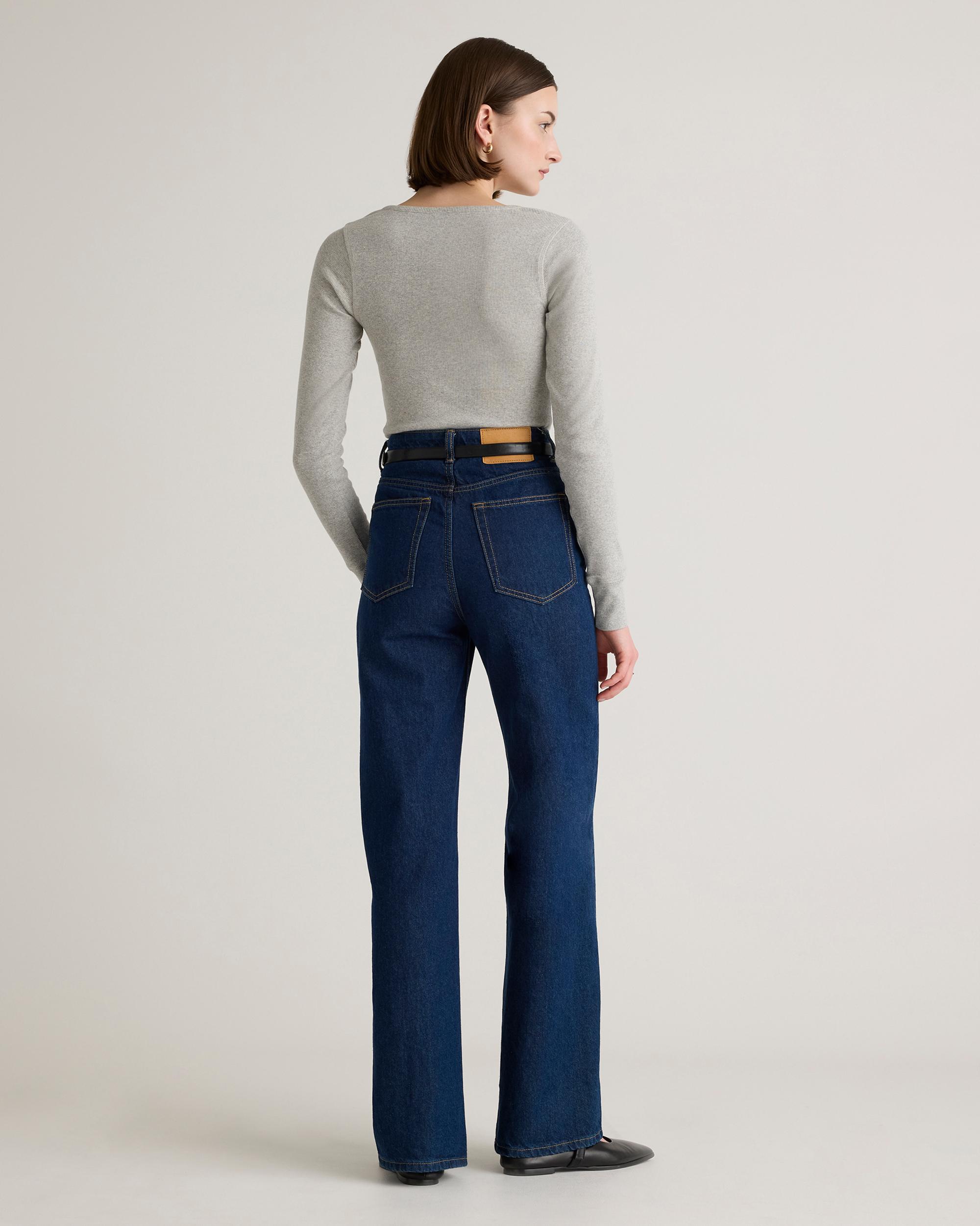 Quince | Women's Micro-Rib Henley Long Sleeve T-Shirt Organic Cotton Product Image