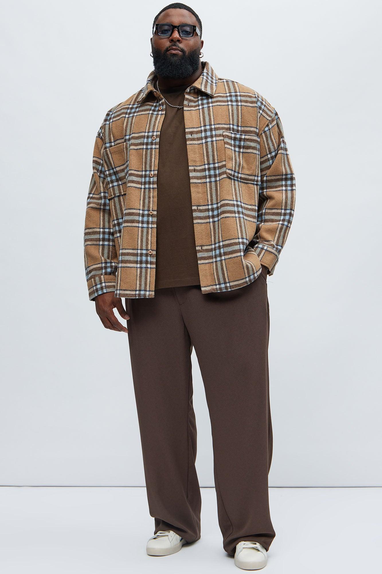 Come See Me Plaid Shacket - Beige Product Image