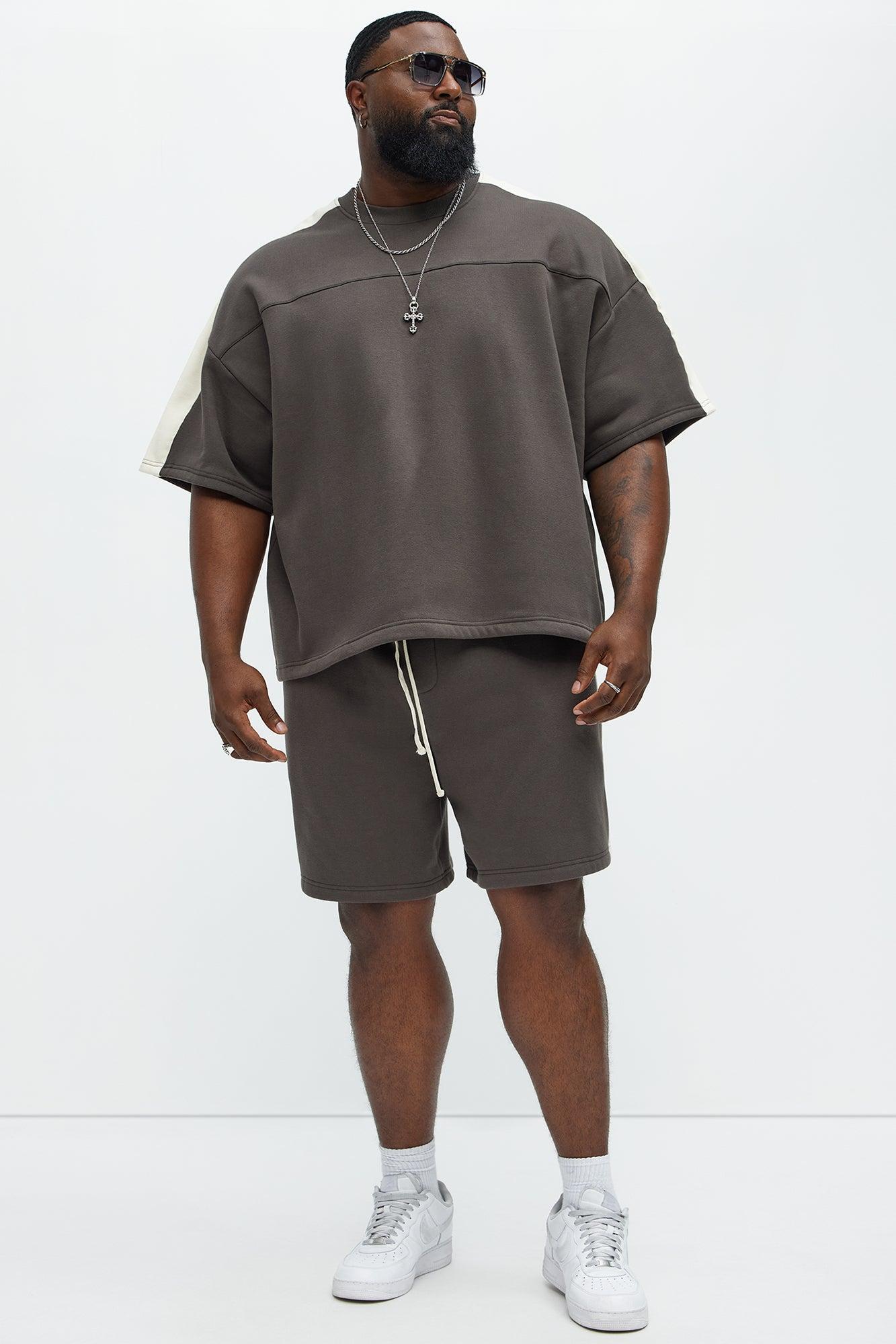 Tyson Oversized Heavyweight Striped Tee - Olive Product Image