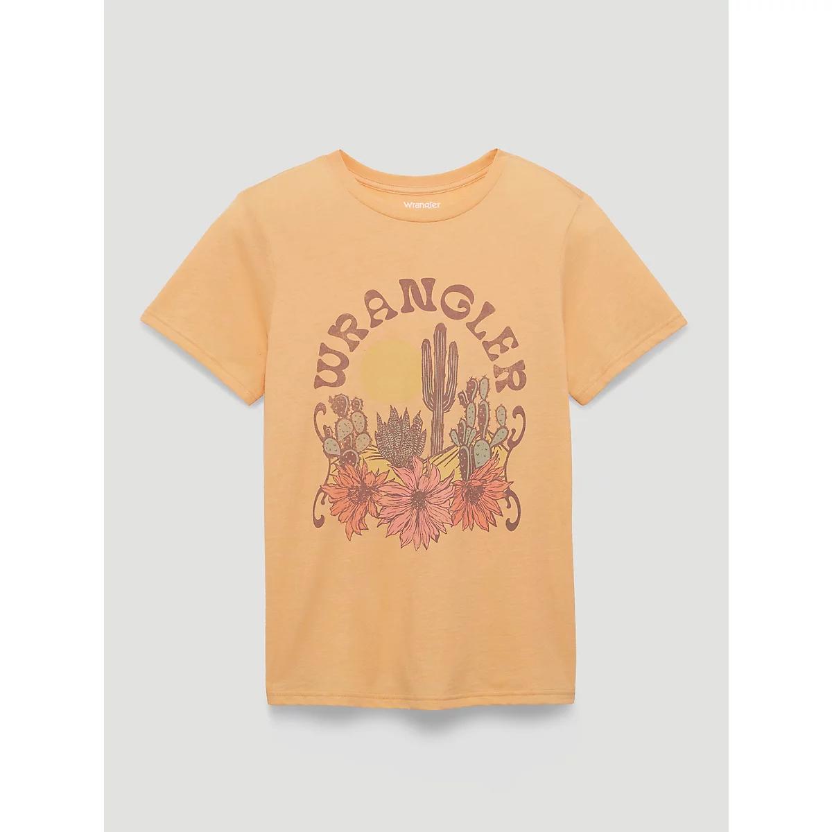 Women's Cactus Floral Reg Fit Tee in Apricot Wash Product Image